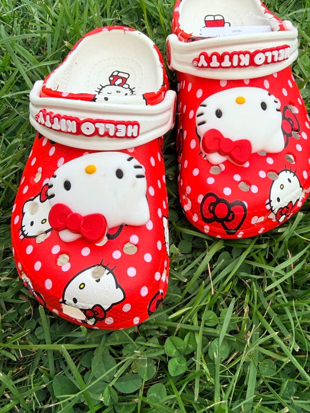 Hello Kitty Red and White Polka Dot Kids Clog Sandals
